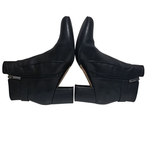 Karl Lagerfeld Paris Elegant Goth Leather Block Heel Ankle Boots Size 7.5 Black - Picture 6 of 15